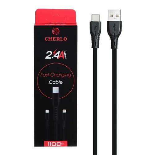 کابل شارژ 1.1 متری فست CHERLO Type-C مدل CH-TC09 – مشکی — تصویر ۳