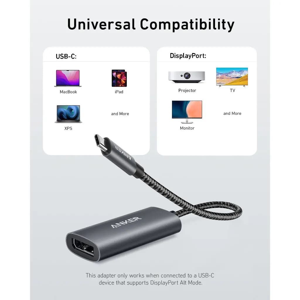 آداپتور انکر USB-C to DisplayPort 8K مدل A8318 — تصویر ۶