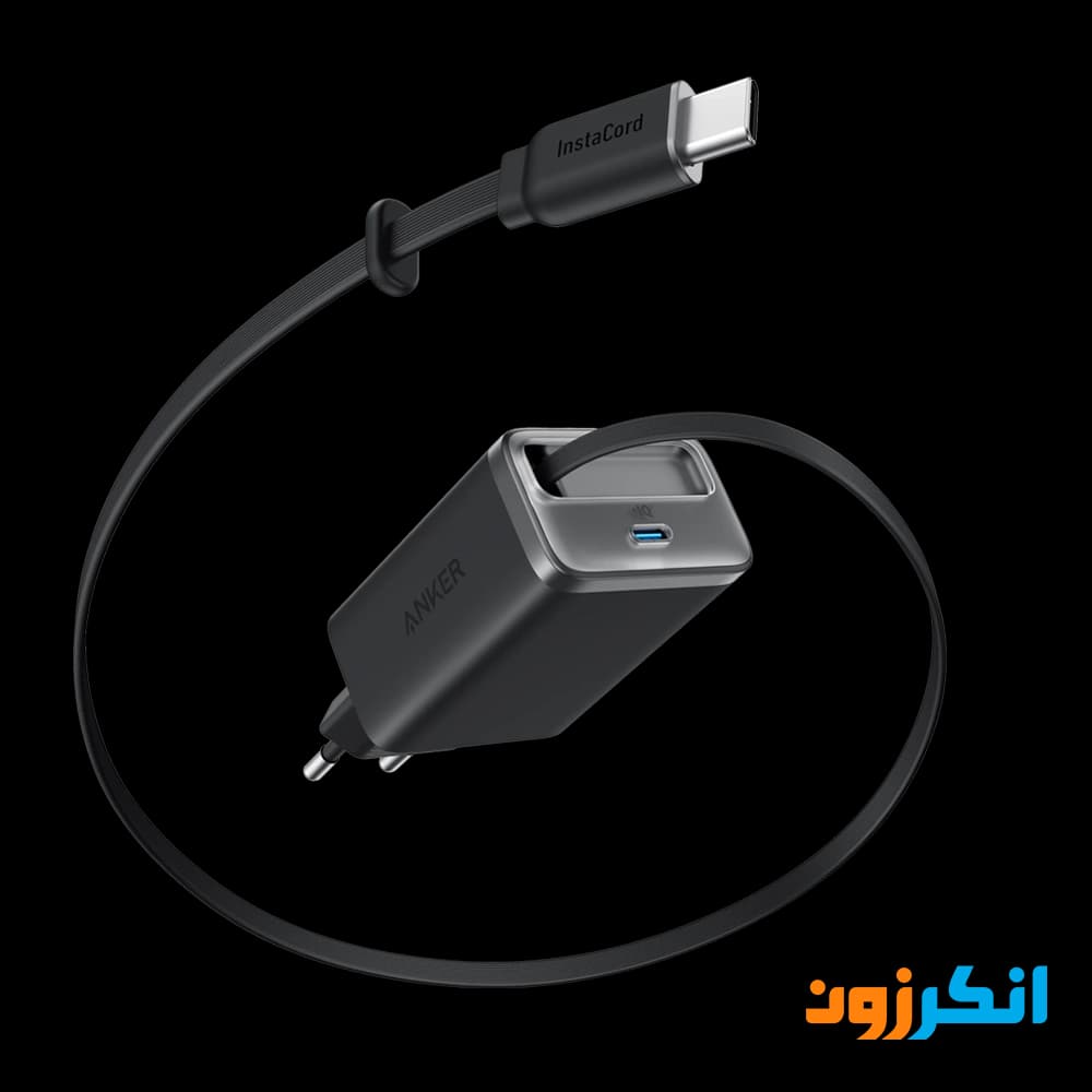 شارژر دیواری 35 وات انکر همراه کابل جمع‌شونده مدل A2658