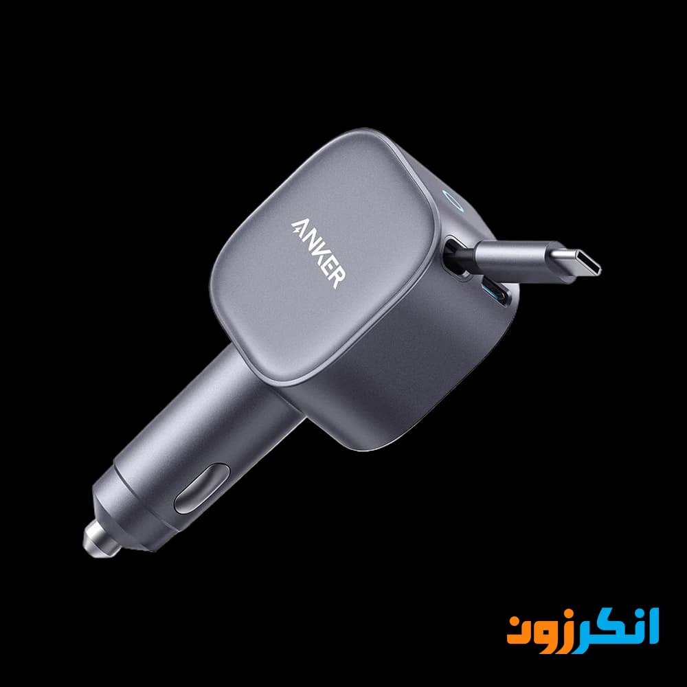 شارژر فندکی 75 وات انکر با کابل جمع‌شونده مدل A2738