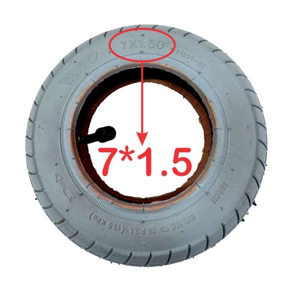 لاستیک تیوپ 7 اینچی چرخ جلو ویلچر