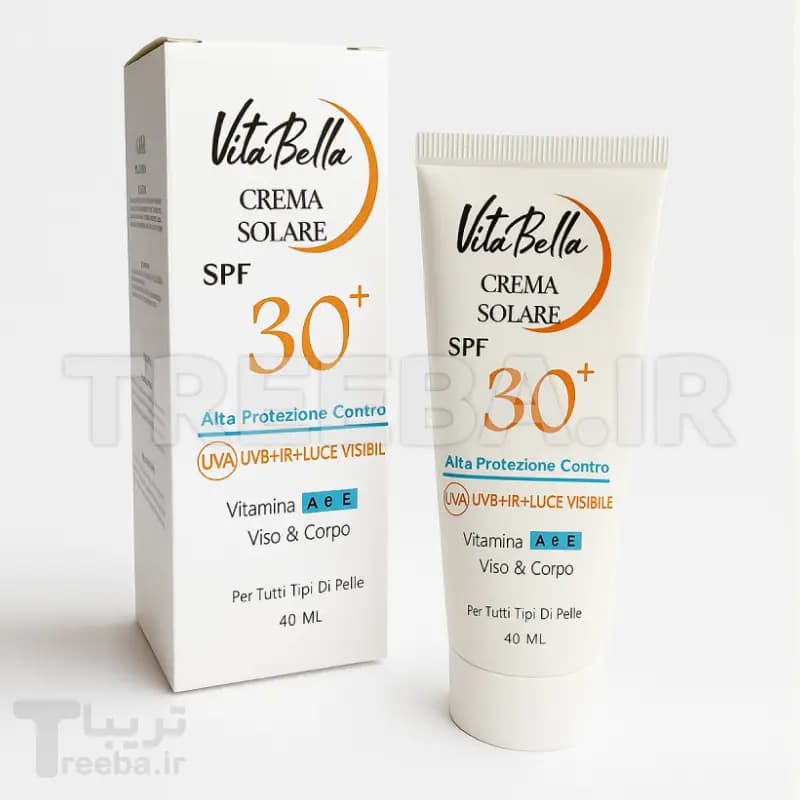 کرم ضد آفتاب با spf 30 ویتابلا بی‌رنگ 40 میل