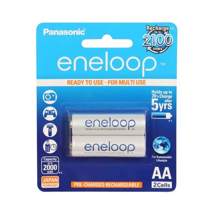 باتری قلمی قابل شارژ مدل eneloop BK-3MCCE2BT بسته دو عددی — تصویر ۲