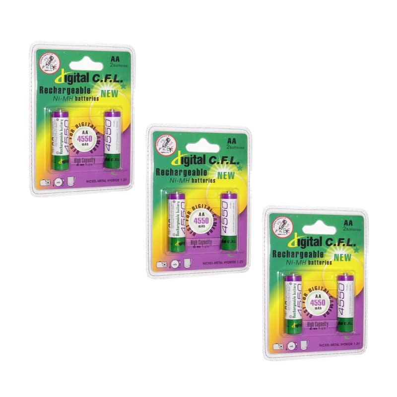 باتری قلمی قابل شارژ CFL مدل 4550mAh بسته 6 عددی — تصویر ۵
