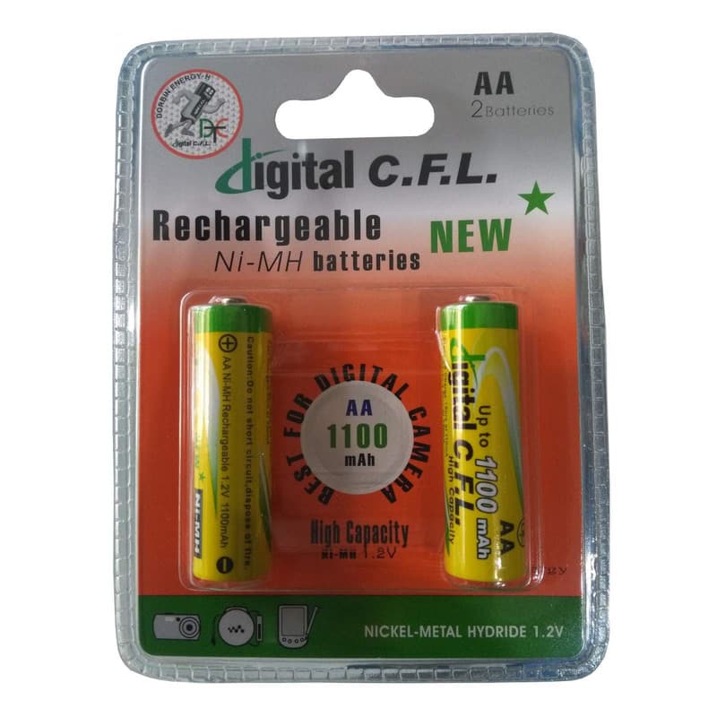 باتری قلمی مدل C-07 قابل شارژ دیجیتال سی اف ال بسته 2 عددی