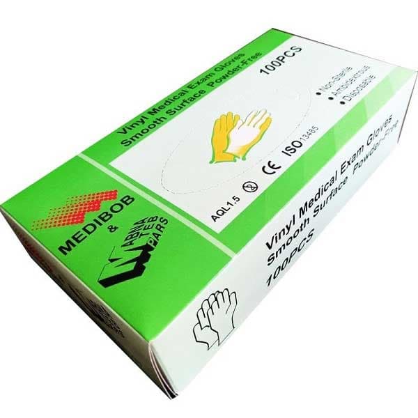 دستکش وینیل مدی باب سایز M بسته 100 عددی