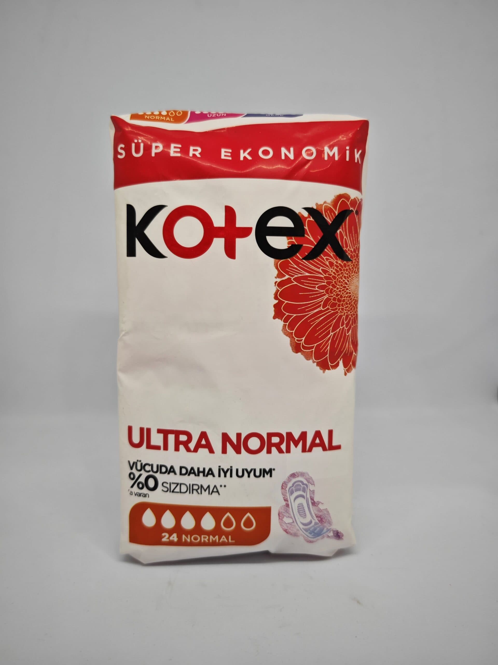 نوار بهداشتی کوتکس kotex مدل نرمال بالدار بسته 24 تایی