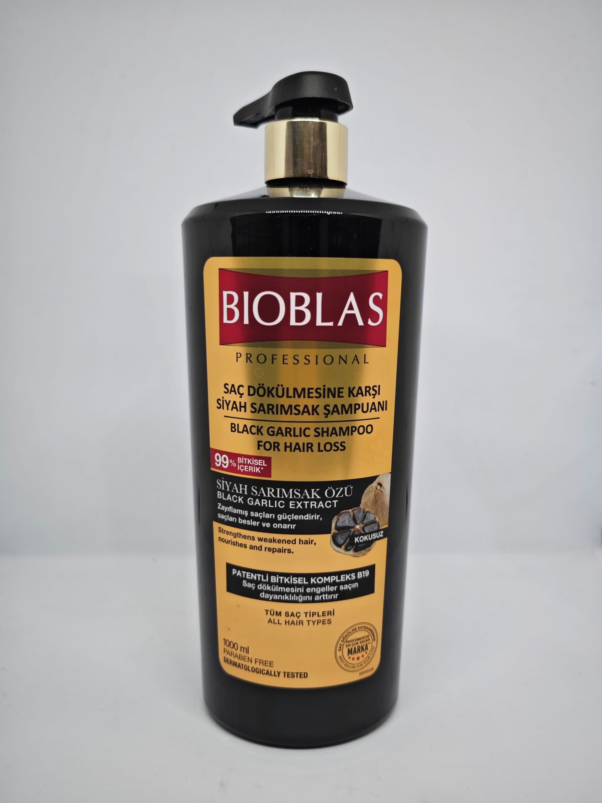 شامپو ضدریزش بیوبلاس Bioblas حاوی عصاره سیر سیاه حجم 1000 میل