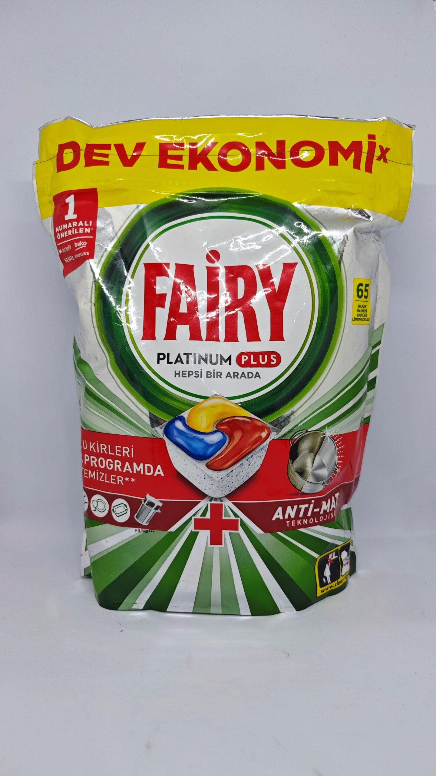 قرص ماشین ظرفشویی فیری FAIRY پلاتینیوم پلاس Platinum Plus بسته ۶۵ عددی — تصویر ۶