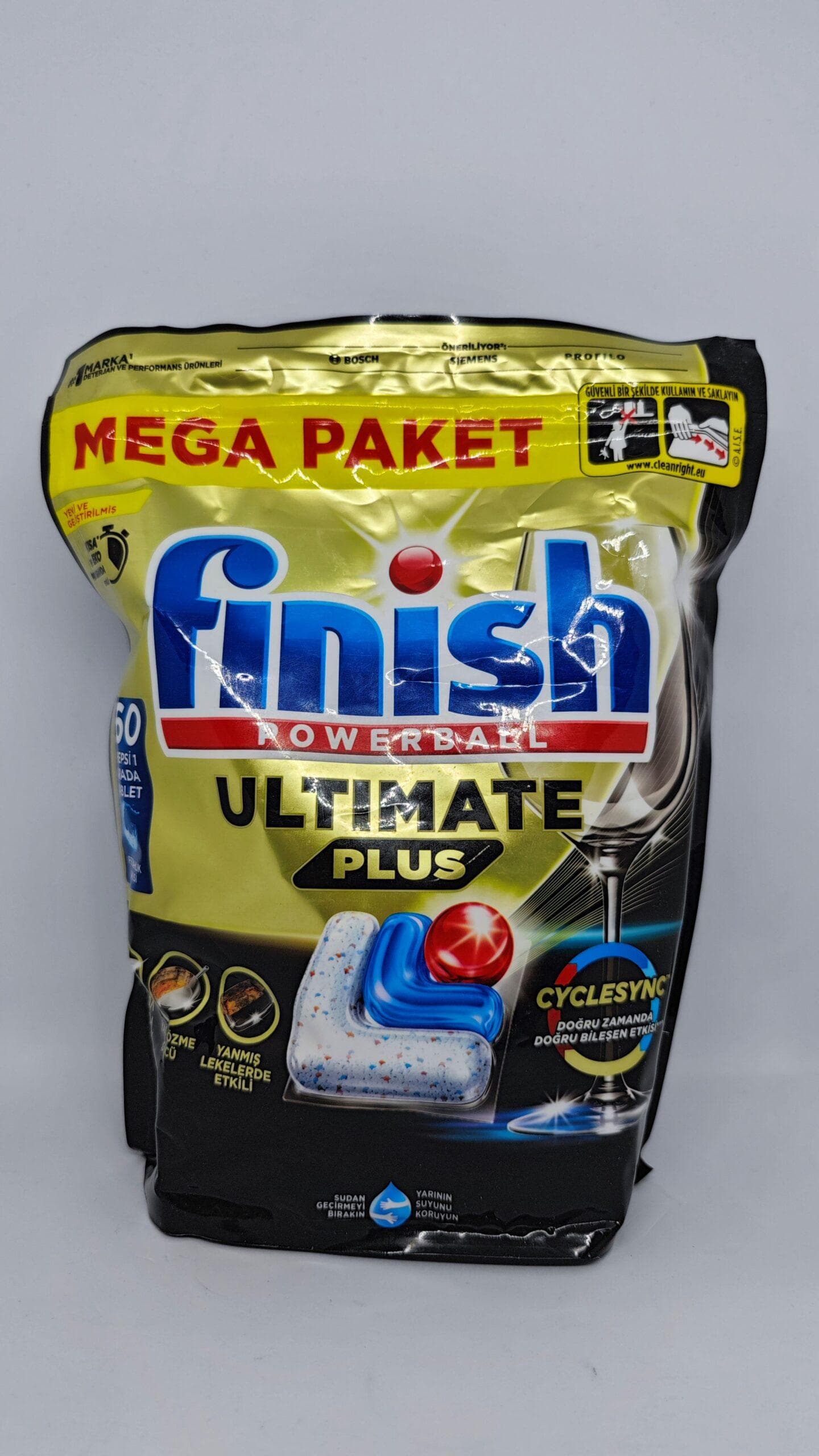 قرص ماشین ظرفشویی فینیش finish مدل اولتیمیت پلاس بسته 60 عددی