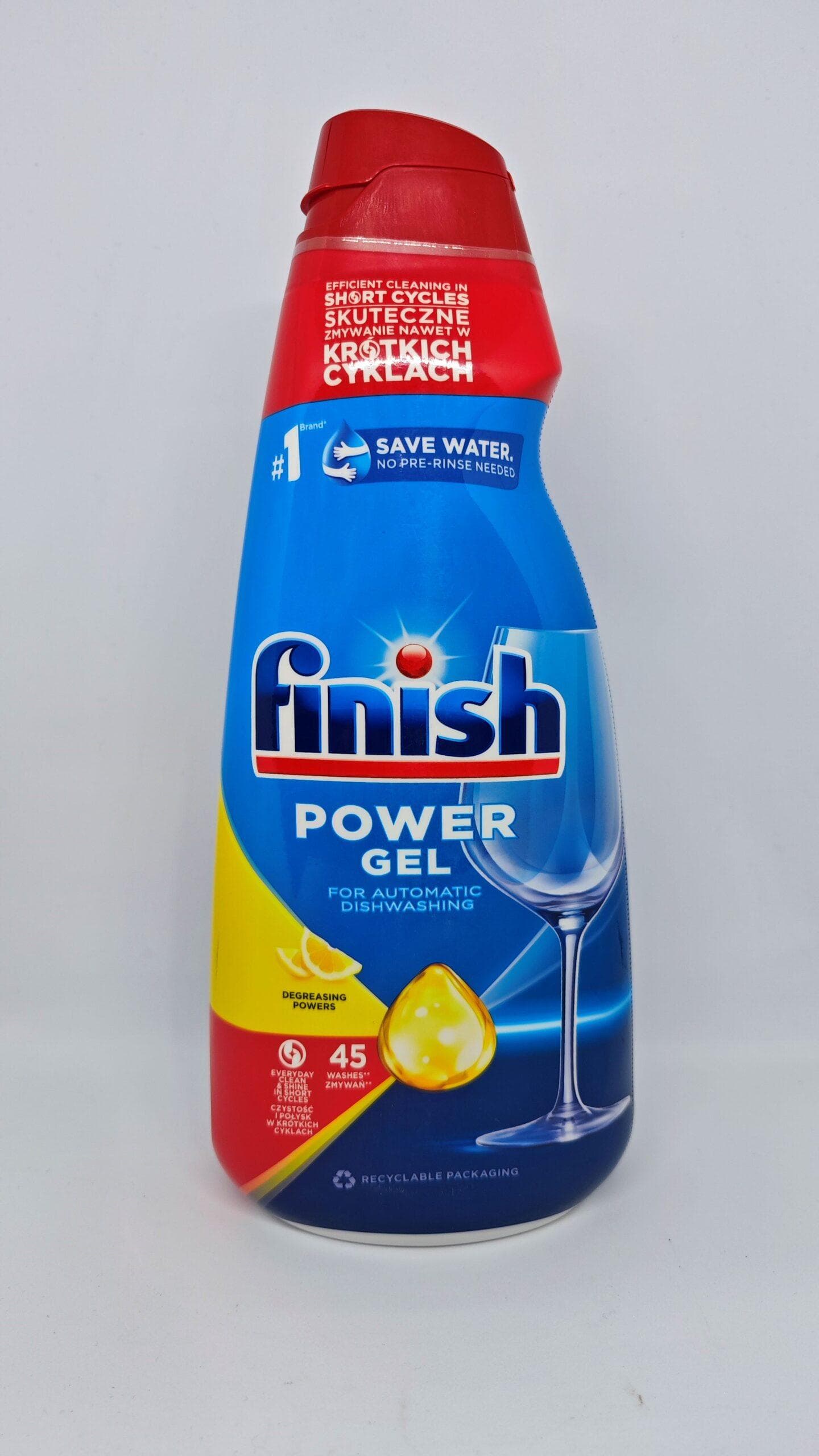 ژل ماشین ظرفشویی لیمویی فینیش finish مدل پاور ژل Power Gel حجم 900 میلی لیتر — تصویر ۲