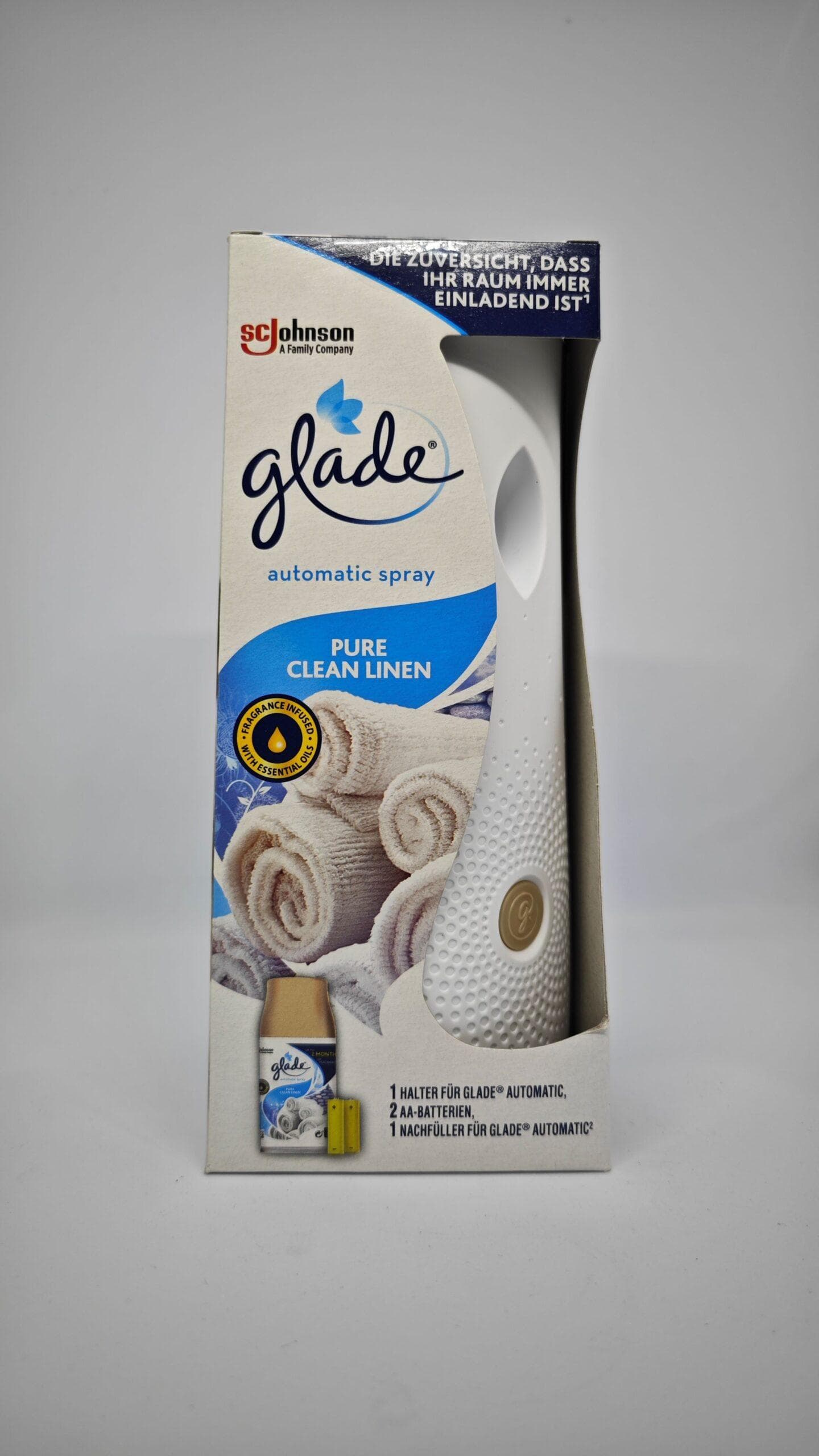 دستگاه خوشبو کننده هوا گلید glade مدل تایمر دار به همراه اسپری COTON حجم 269 میلی — تصویر ۲