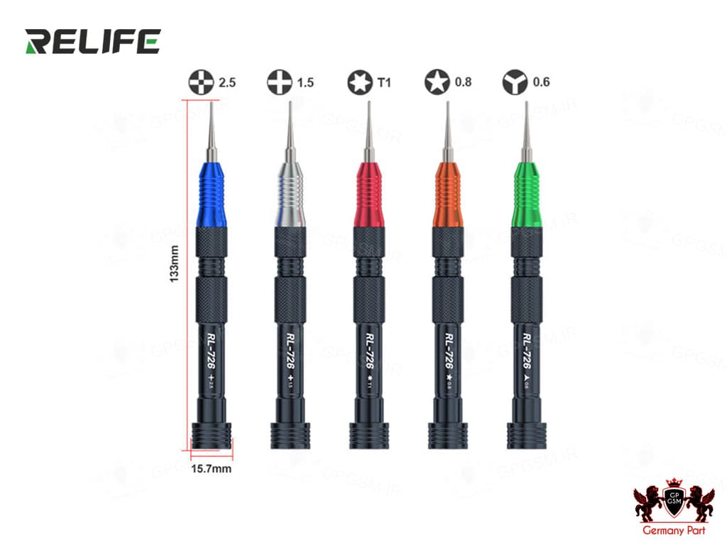 ست پیچ گوشتی نوک فولادی دسته فلزی ریلایف SCREWDRIVER SET RL-726A RELIFE — تصویر ۷