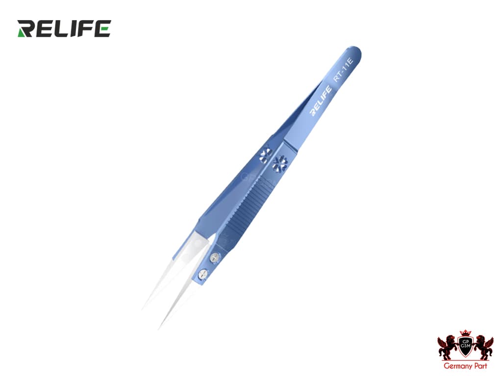 پنس سرصاف تیتانیومی با سر سرامیکی ریلایف TWEEZERS TITANIUM CERAMIC RT-11E RELIFE — تصویر ۹
