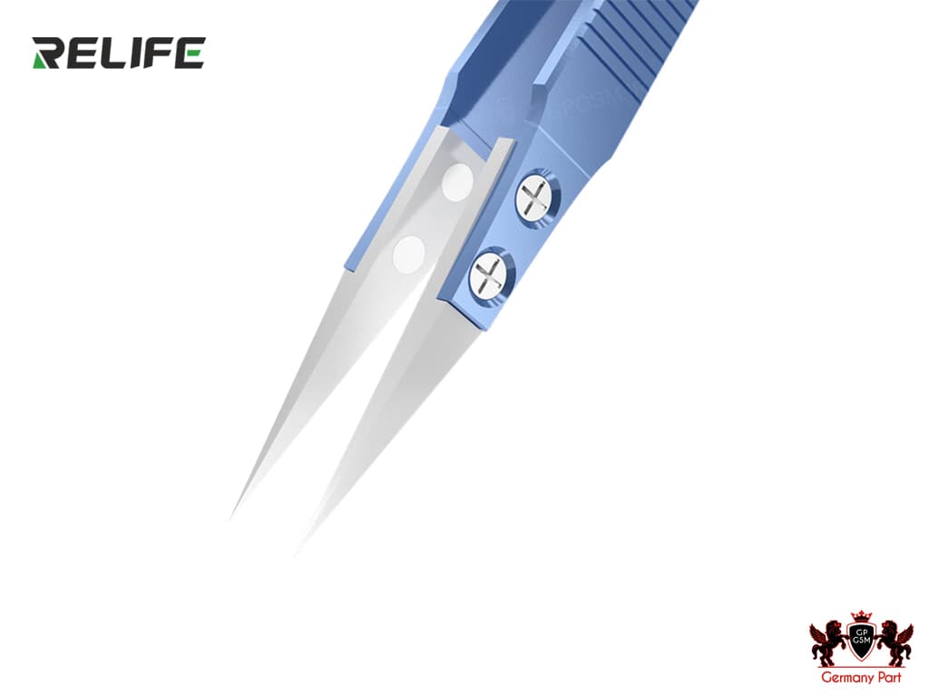 پنس سرصاف تیتانیومی با سر سرامیکی ریلایف TWEEZERS TITANIUM CERAMIC RT-11E RELIFE — تصویر ۴