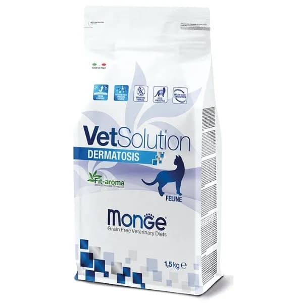 غذای خشک گربه درماتوزیس مونژه – Monge Cat Dermatosis Feline – وزن 1.5 کیلوگرم — تصویر ۲