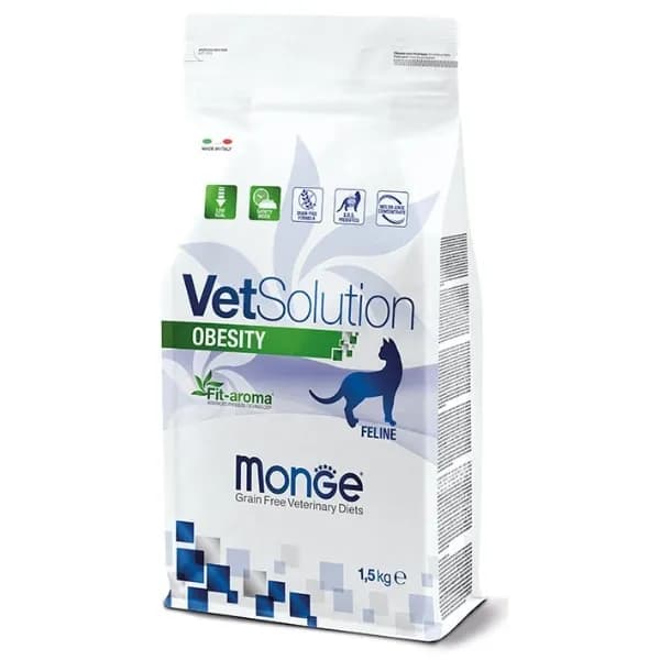 غذای خشک گربه بالغ ابسیتی مونژه – Monge VetSolution Obesity Feline – وزن 1.5 کیلوگرم — تصویر ۴