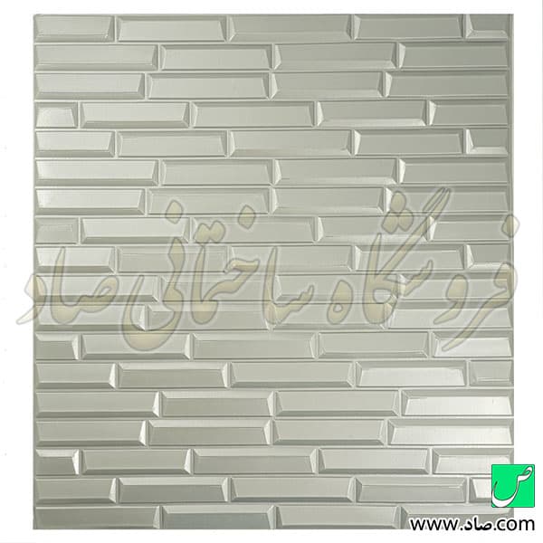 دیوارپوش فومی پشت چسبدار آجر مدرن نقره ای