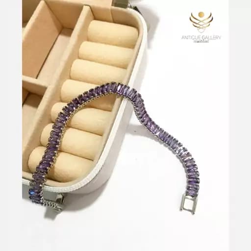 دستبند تنیسی زنانه کد 32 دستبند فول نگین — تصویر ۲