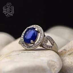 انگشتر نقره زنانه یاقوت کبود کد 609 — تصویر ۳