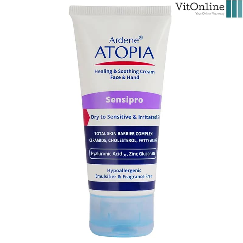کرم مرطوب کننده و التیام بخش دست و صورت Atopia آردن Sensipro حجم 50 میلی لیتر — تصویر ۲