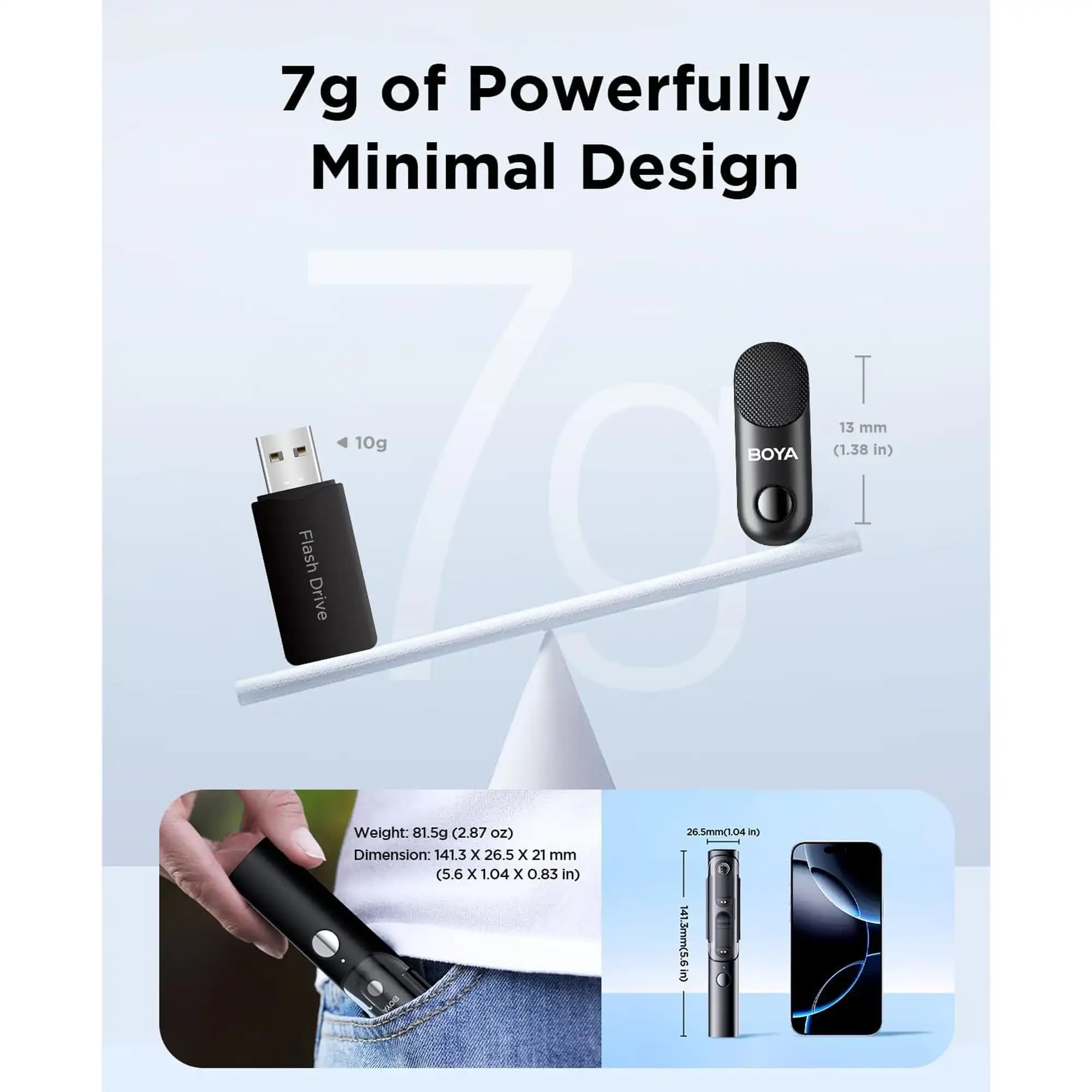 میکروفون یقه ای بی سیم دوکاربره بویا مدل BOYA MAGIC 02 — تصویر ۴
