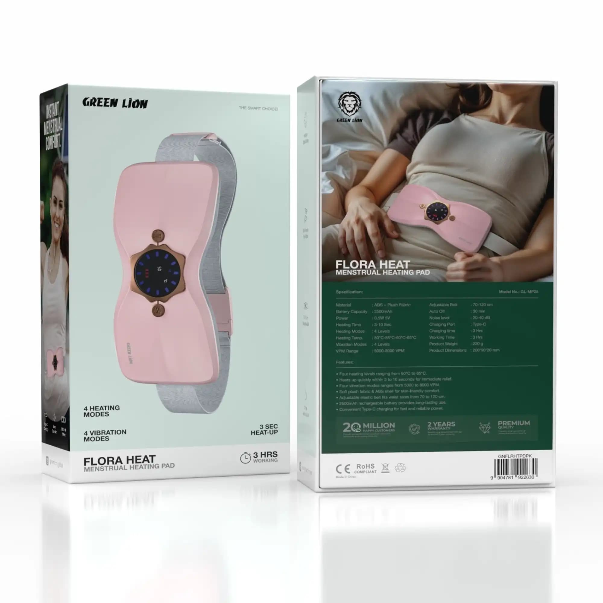 ماساژور و پد گرم کننده قائدگی گرین لاین مدل Flora Heat — تصویر ۴
