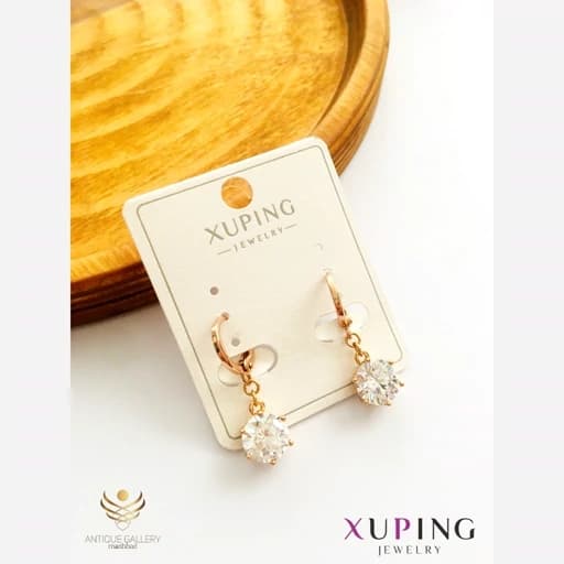 گوشواره حلقه ای ژوپینگ نگین دار گوشواره زنانه گوشواره ضد حساسیت — تصویر ۲