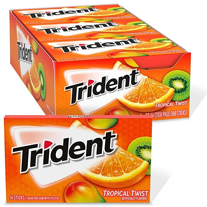 بسته 12 عددی آدامس تریدنت استوایی Trident Tropical Twist
