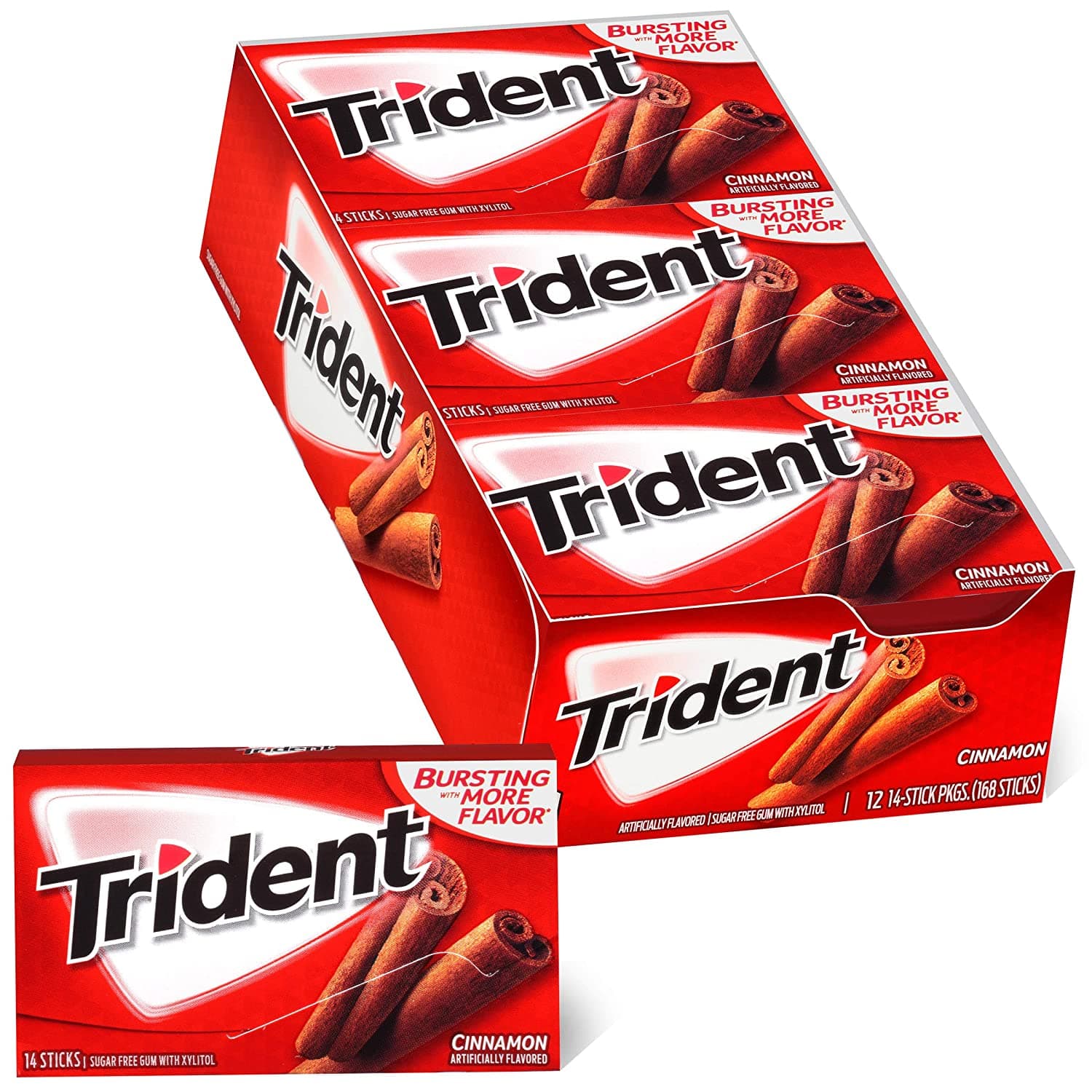 بسته 12 عددی آدامس تریدنت دارچین Trident Cinnamon