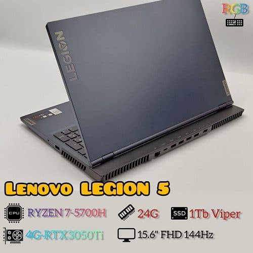لپ تاپ استوک کارکرده Lenovo Legion Ryzen 7 5700H | 24G | 1TB SSD | 4G RTX-3050Ti | 15.6 FHD-144Hz