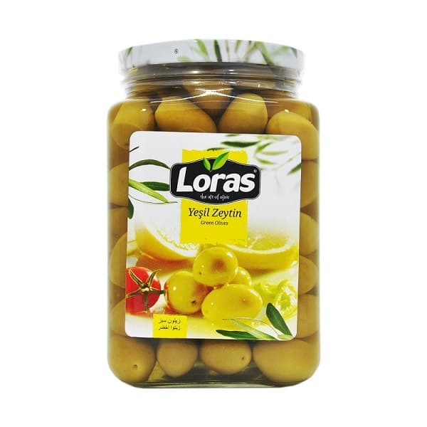 زیتون سبز هسته دار لوراس 900 گرم Loras