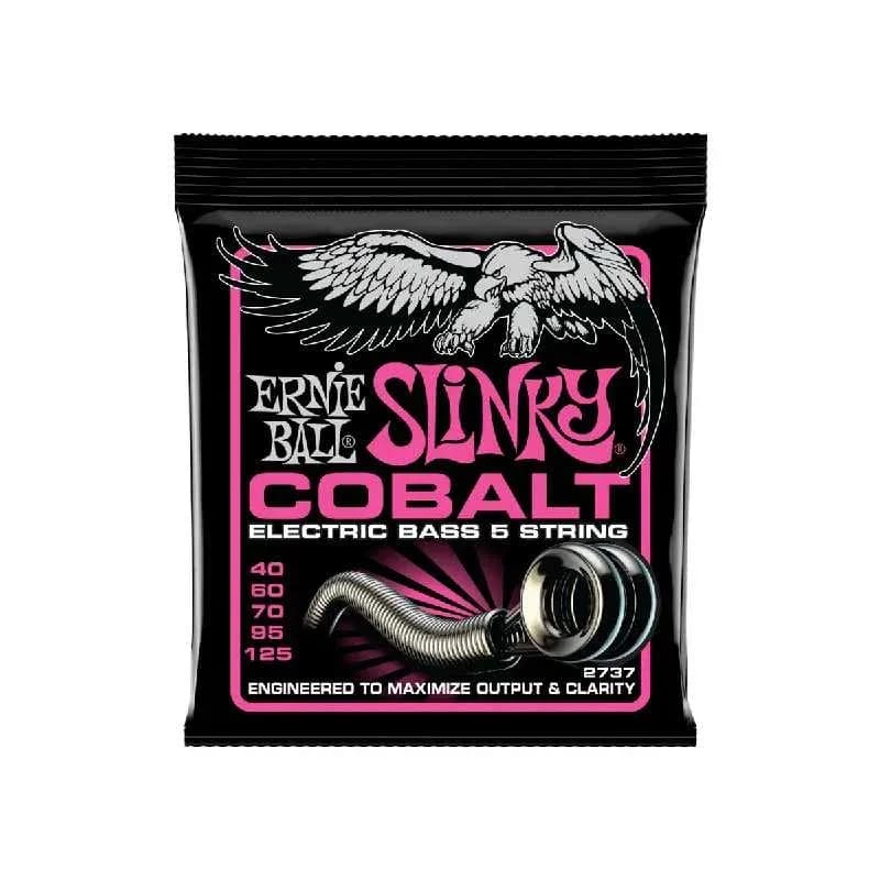 Ernie Ball Slinky Cobalt 040-125 5-String Bass Guitar Strings – 40-70 – 2737