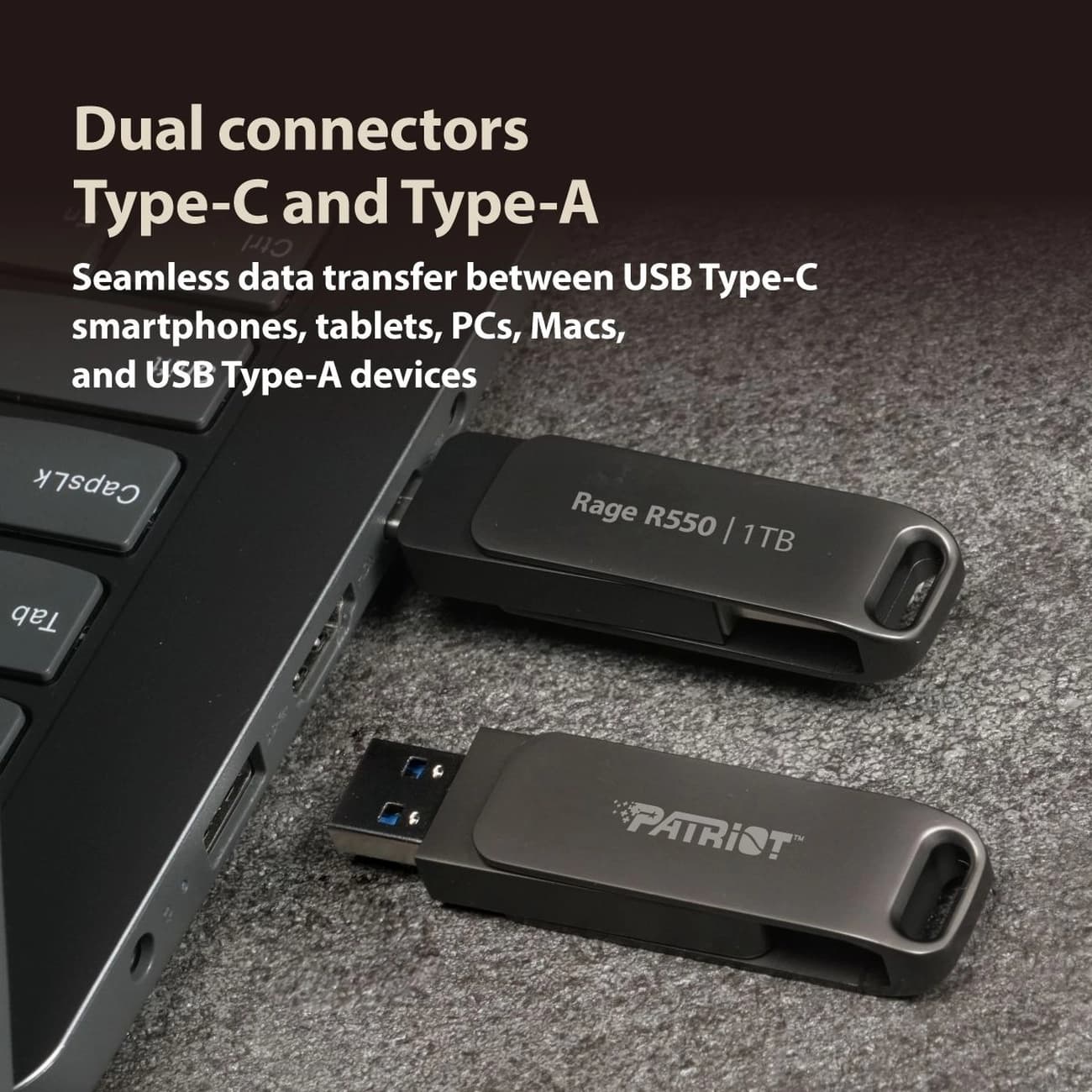 فلش مموری دو طرفه پاتریوت مدل Rage R550 ظرفیت 64 گیگابایت USB3.2 — تصویر ۶