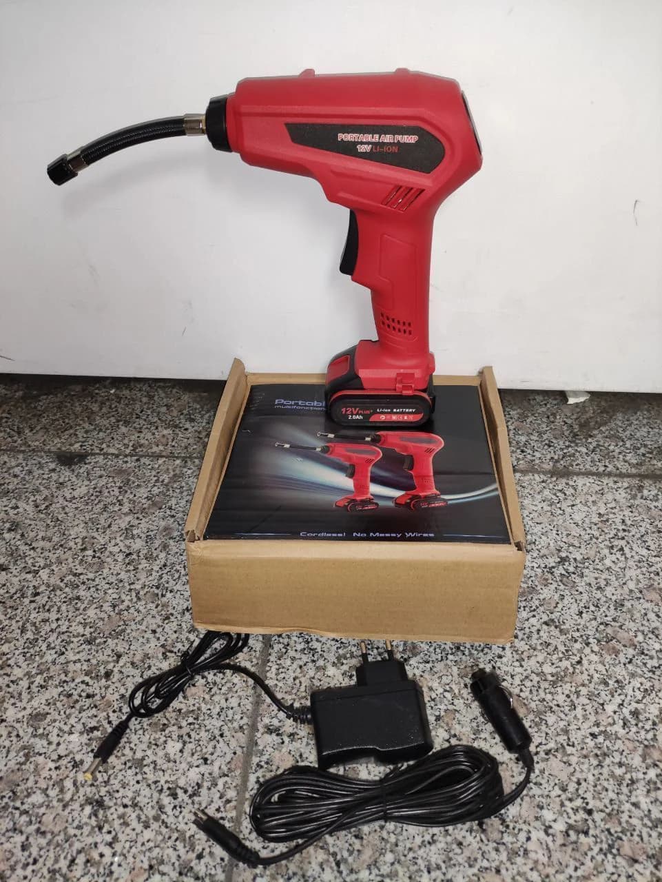 پمپ کمپرسور باد فندکی شارژی دو کاره حالته PORTABLE AIR PUMP مدل 12V LI-ION