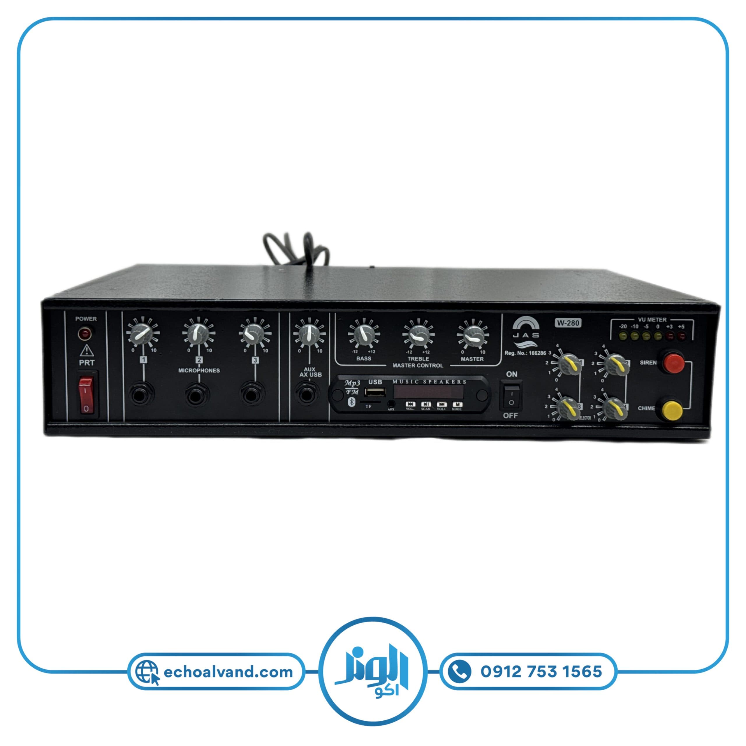 آمپلی فایر اهمی ولتی جاسکو مدل JASCO-W280