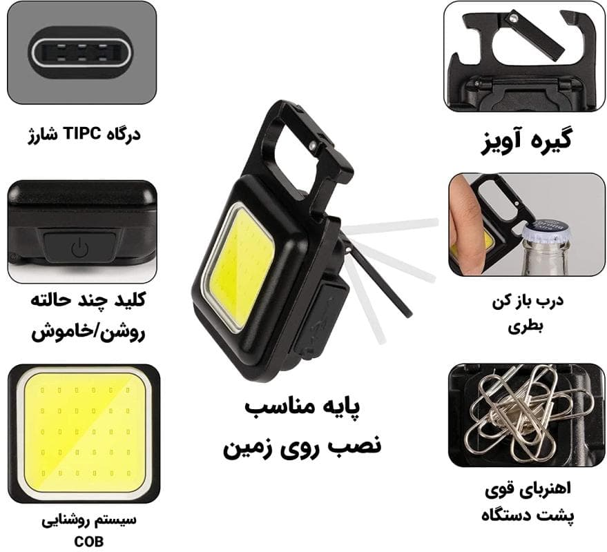چراغ قوه شارژی چندکاره S62 — تصویر ۳