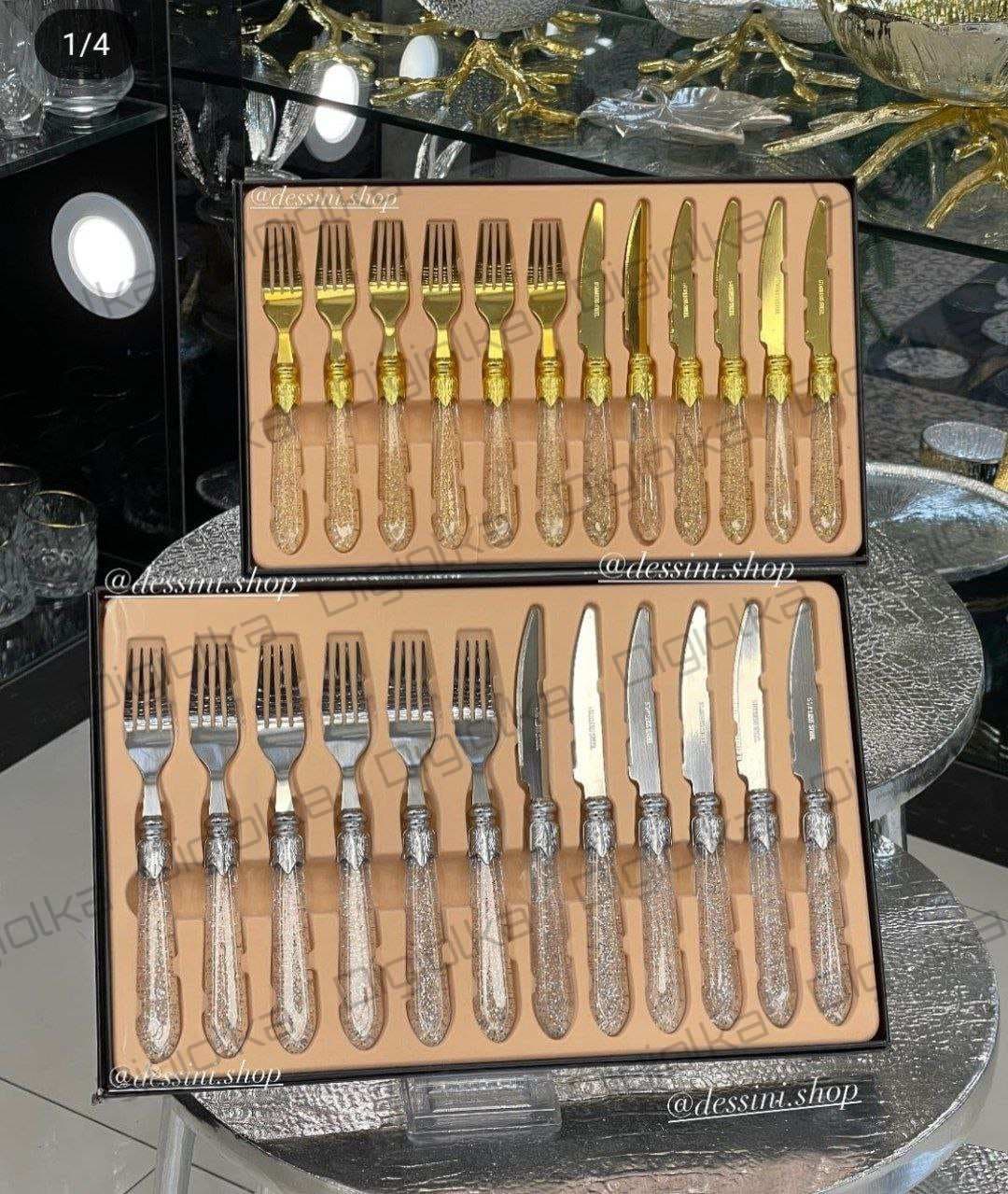 کارد و چنگال دسته اکرولیک وارداتی
