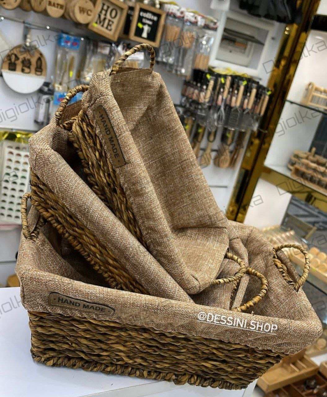 سبد سه سایز حصیری — تصویر ۴