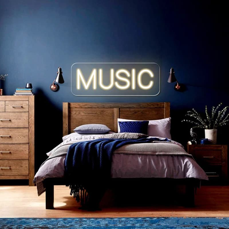 تابلو نئون موسیقی کد MUSIC006 ابعاد 60 در 40 سانتیمتر