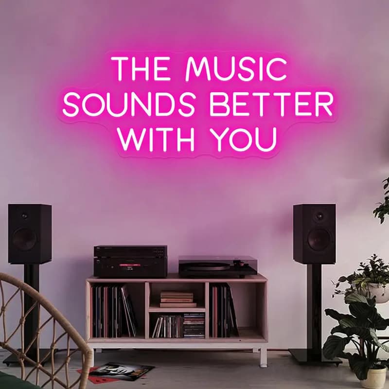 تابلو نئون موسیقی کد MUSIC005 ابعاد 60 در 40 سانتیمتر