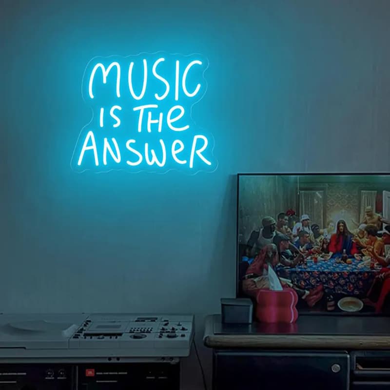 تابلو نئون موسیقی کد MUSIC003 ابعاد 50 در 50 سانتیمتر