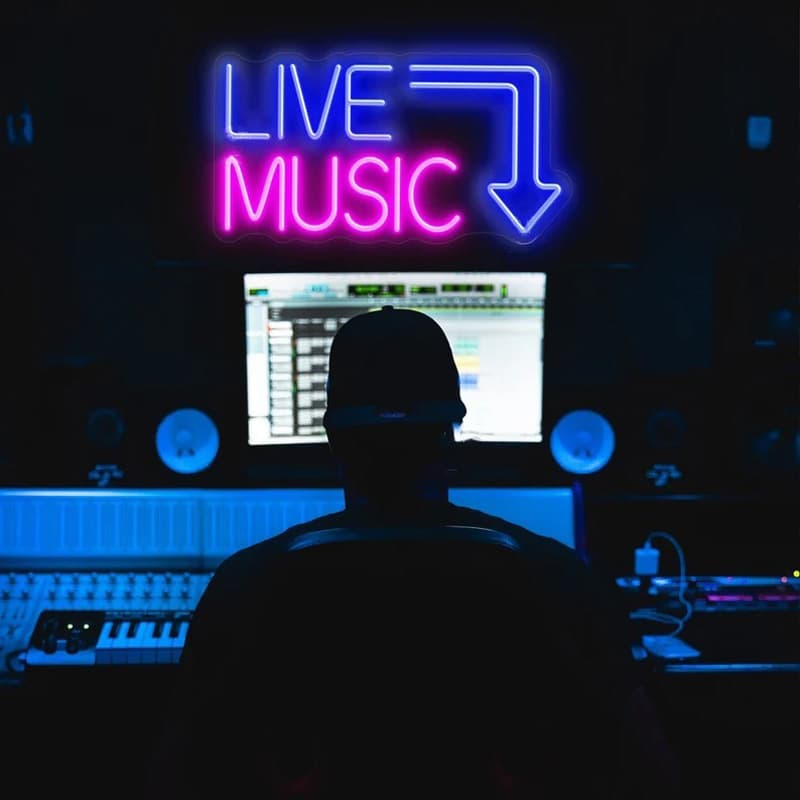 تابلو نئون موسیقی کد MUSIC002 ابعاد 60 در 40 سانتیمتر — تصویر ۱۱