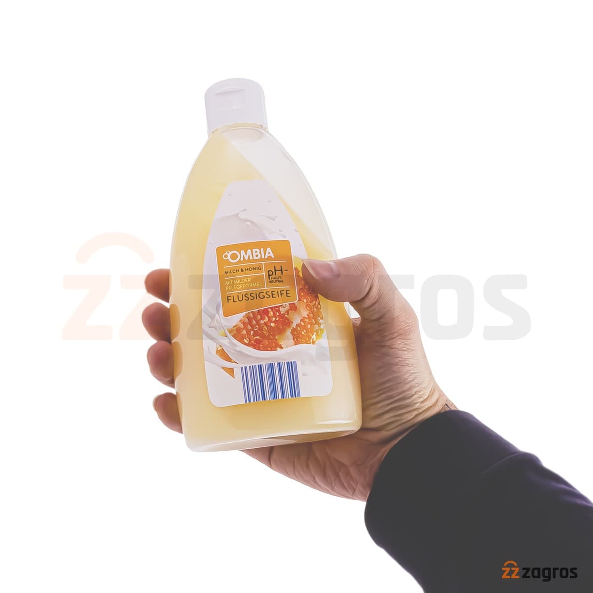 صابون مایع کرمی امبیا حاوی عصاره شیر و عسل 500 میل — تصویر ۴