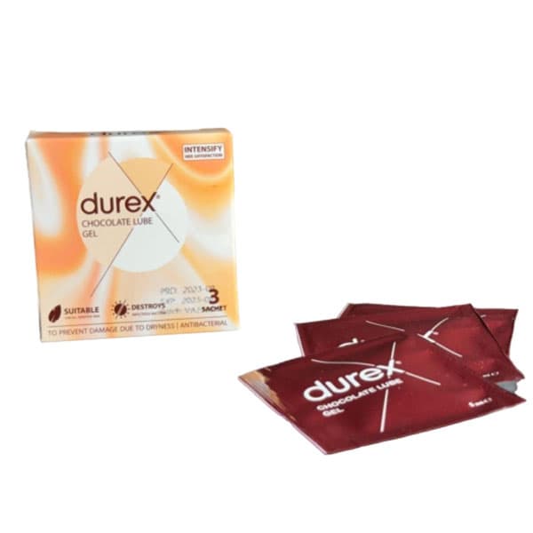 ژل لوبریکانت شکلاتی دورکس Durex Chocolate LUBE | بسته ۳ ساشه‌ای روان‌کننده خوشبو و طعم‌دار برای رابطه‌ای شیرین و لذت‌بخش — تصویر ۳