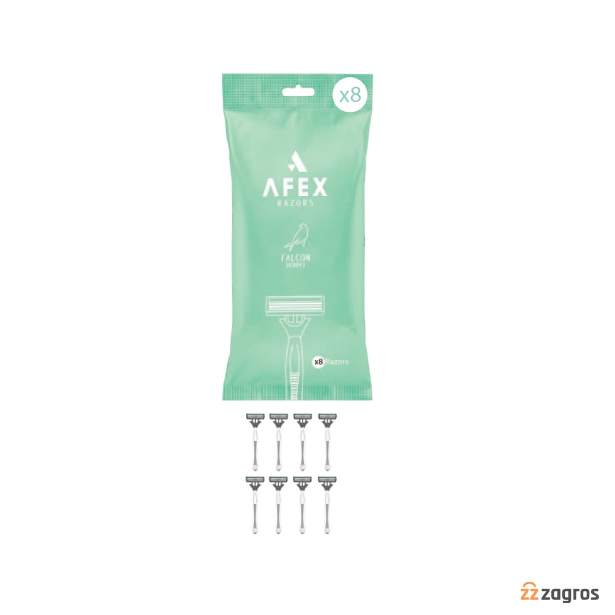 خودتراش 4 تیغ افکس Afex مدل Falcon بسته 4 عددی