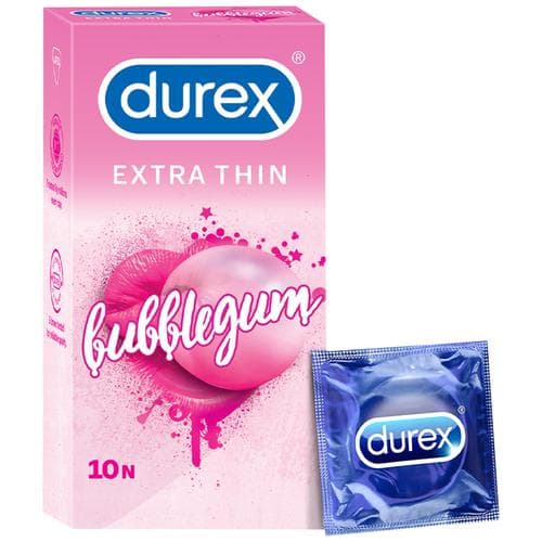کاندوم دورکس مدل آدامس بادکنکی Bubblegum Extra Thin بسته 10 عددی | رایحه خوشبو و طراحی نازک برای رابطه‌ای لذت‌بخش‌تر