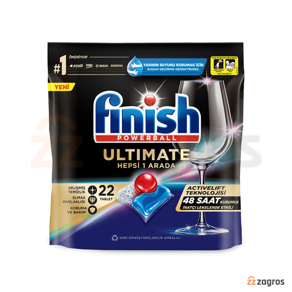 قرص ماشین ظرفشویی فینیش مدل Ultimate Hepsi 1 Arada بسته 22 عددی