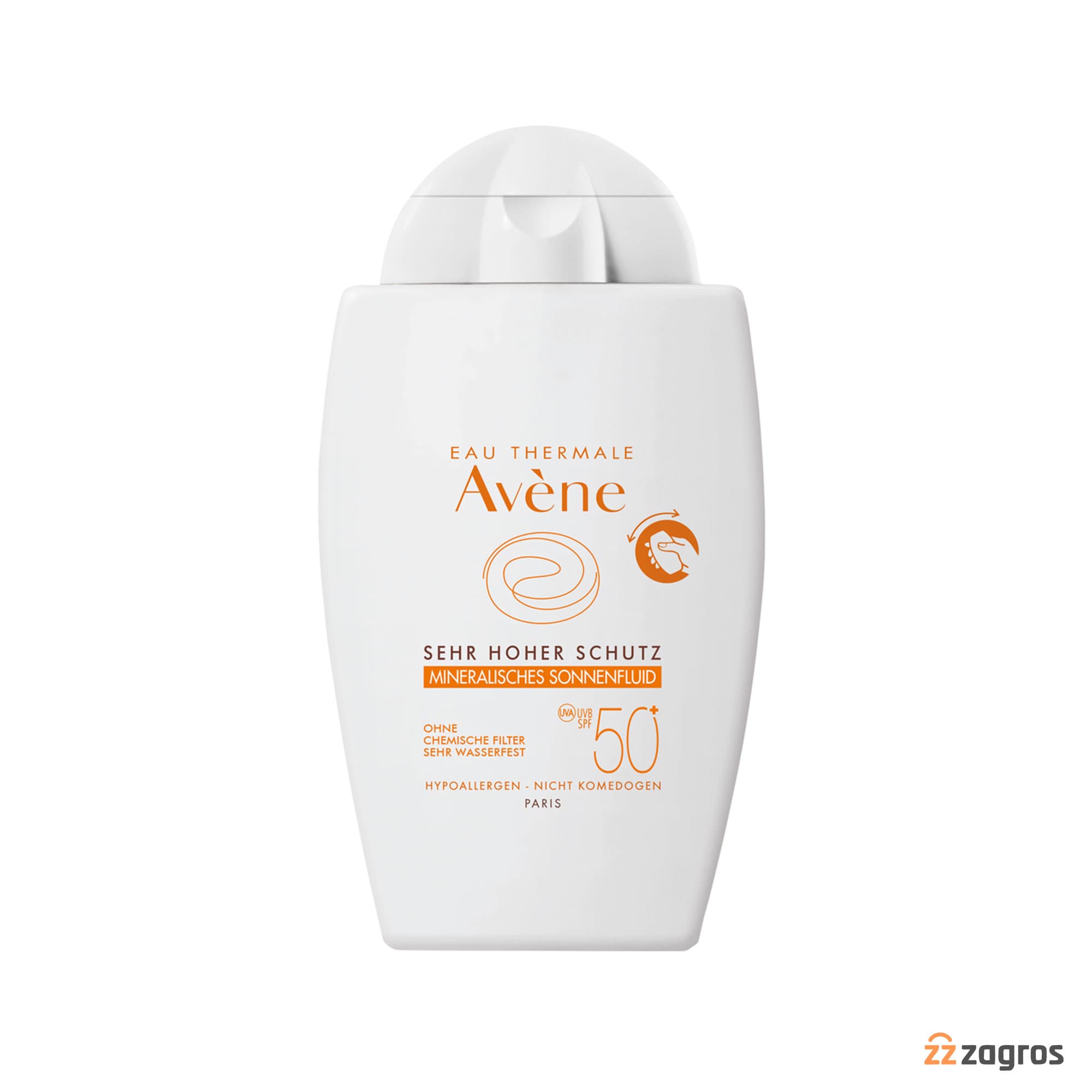 ضد آفتاب فلوئید مینرال اون Avene با +SPF50 بی رنگ مناسب پوست حساس 40 میل