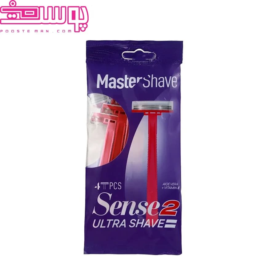 خودتراش زنانه 2 تیغه مستر شیو مدل Sense 2 بسته 4 عددی — تصویر ۳